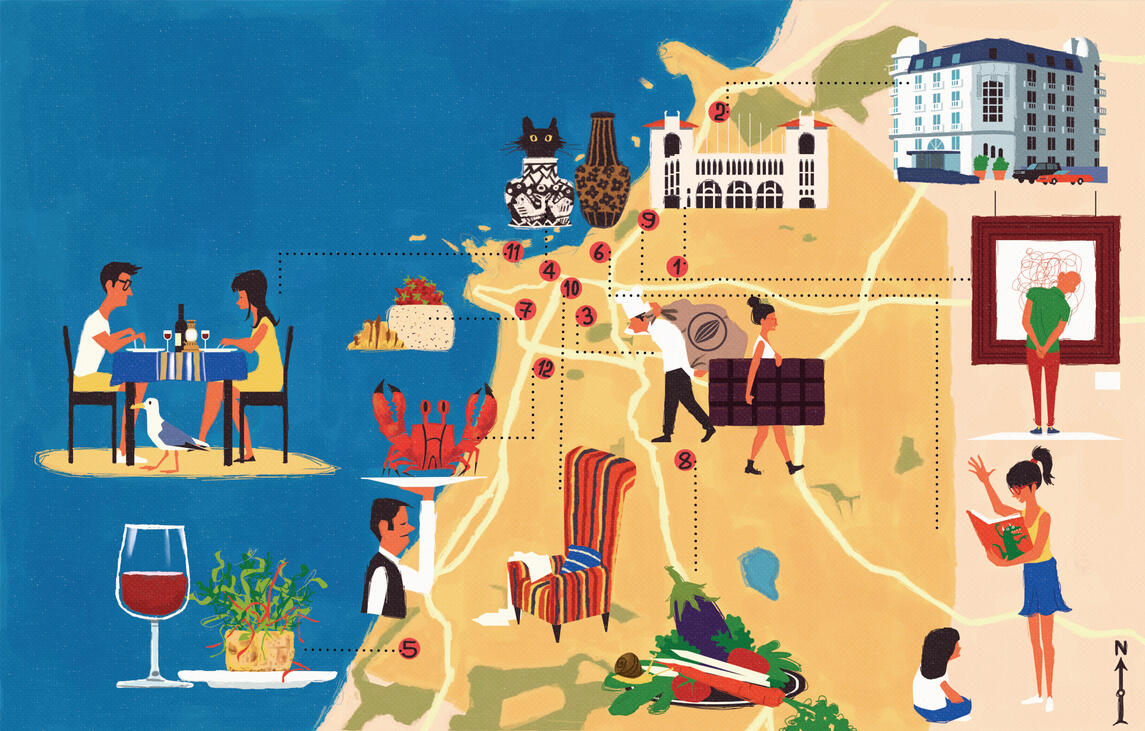 Map of Biarritz / Vanity Fair France / AD: Géraldine Richard