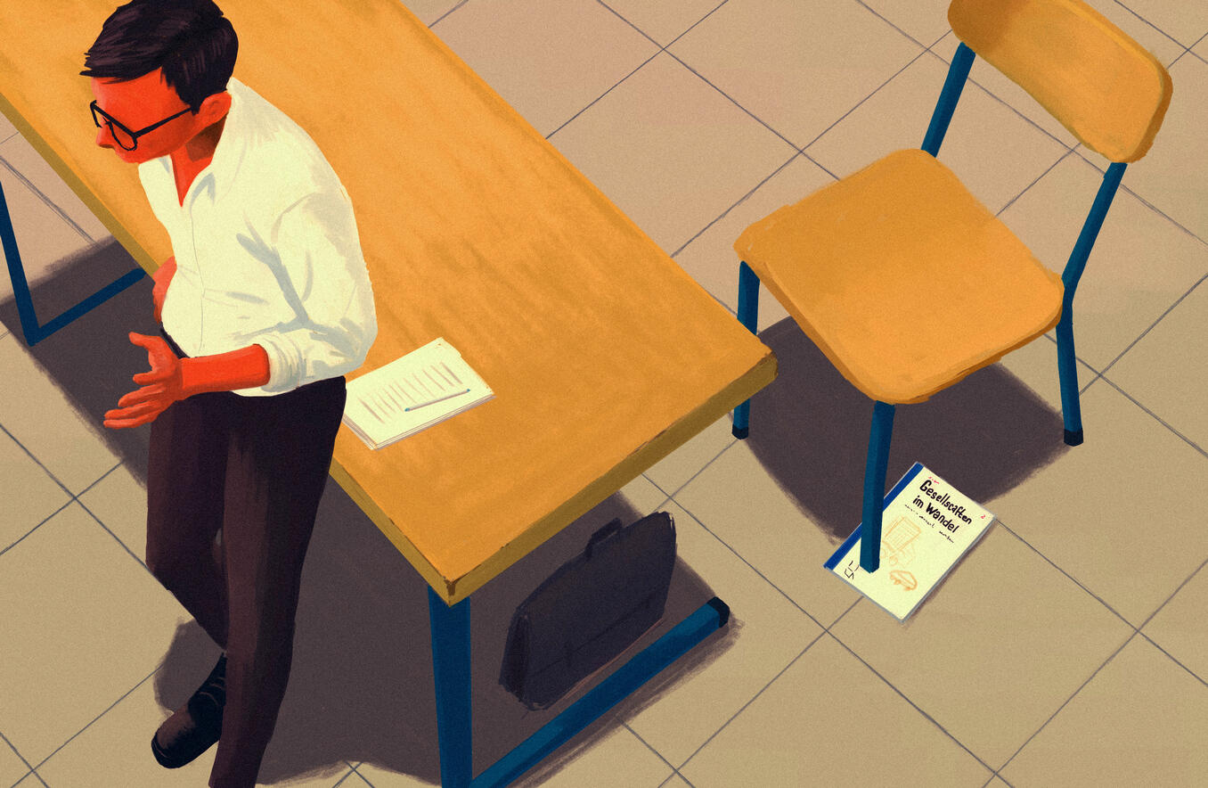 Working as a substitute teacher after a career change / Schweizer Monat, licensed to NZZ Am Sontag / 3/4